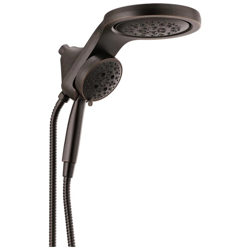 Delta Faucet HydroRain 5-Spray H2Okinetic Dual Shower Head with Handheld Spray, Oil Rubbed Bronze Shower Head with Hose, Handheld Shower Heads, 2.5 GPM Flow Rate, Venetian Bronze 58680-RB25