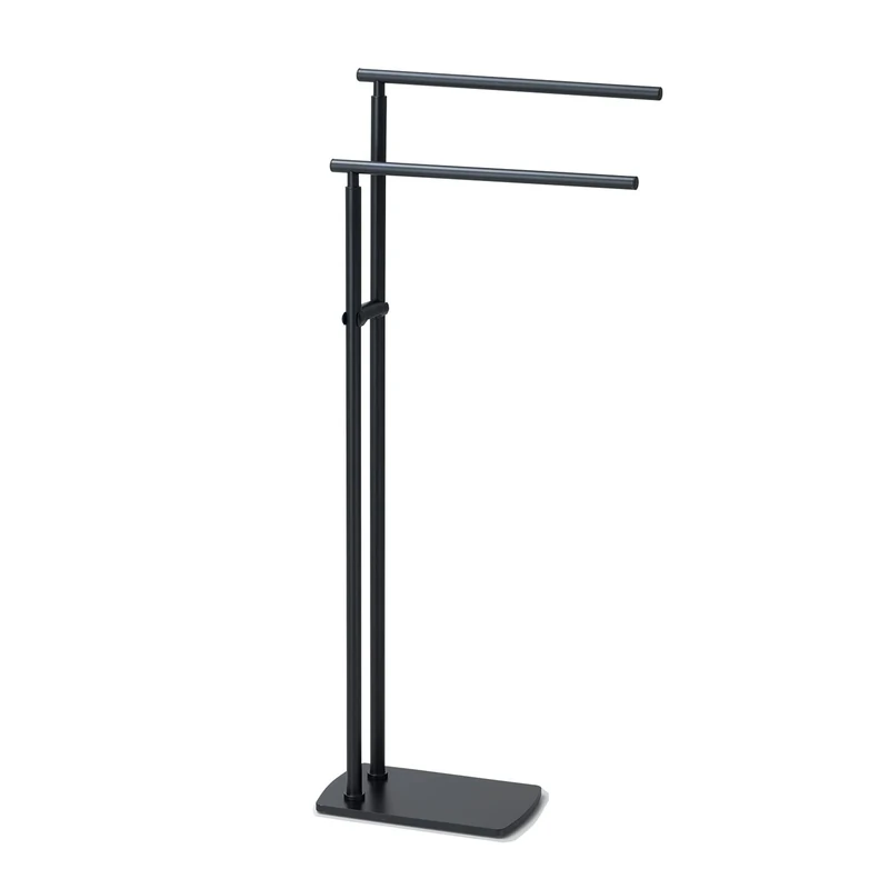 Gedy Florida Standing Towel Rail, Stainless Steel, Black, 15.3 x 39.4 x 89.9