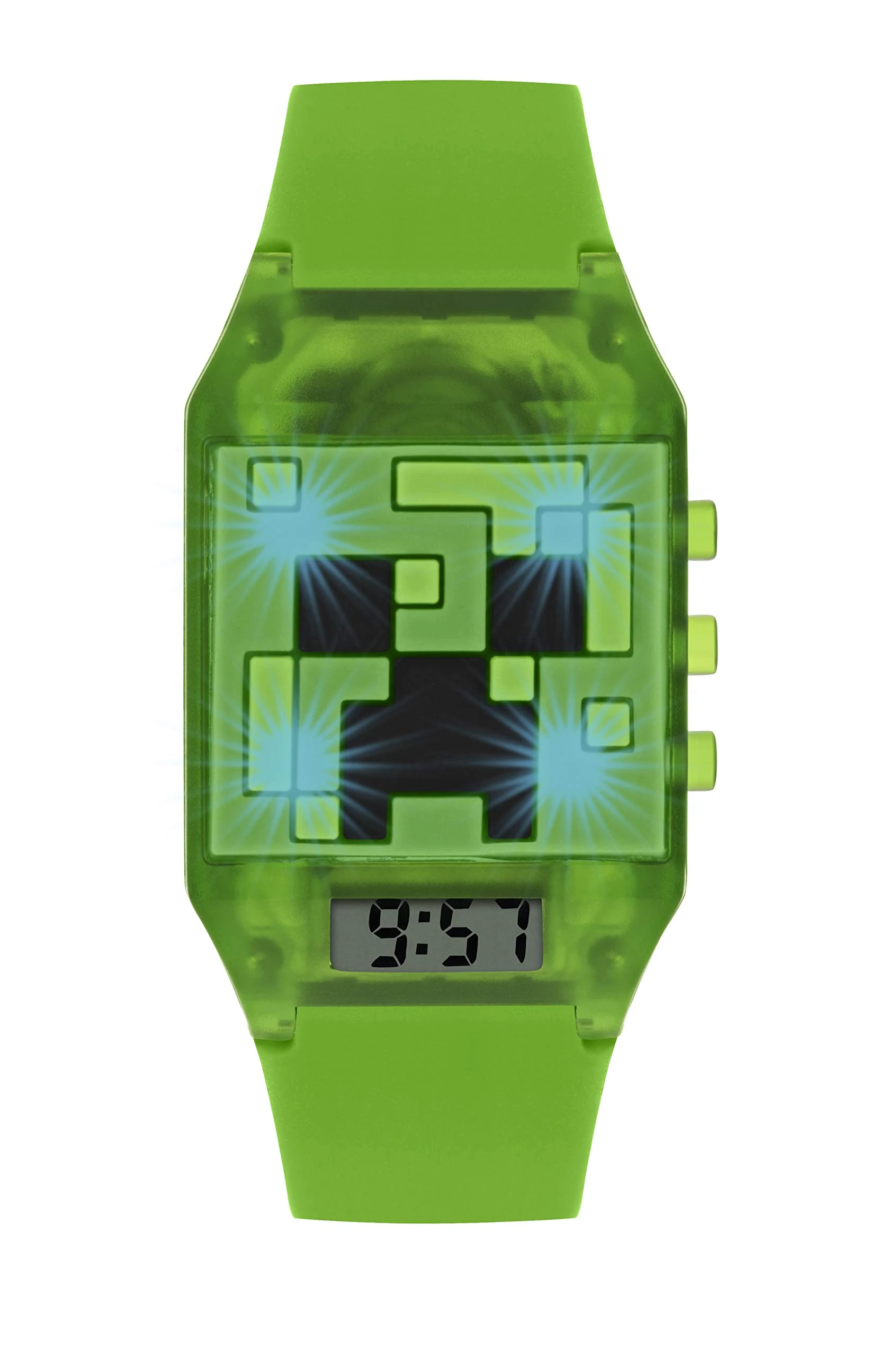 Minecraft Kids Green Rubber Strap Digital Watch MIN4014