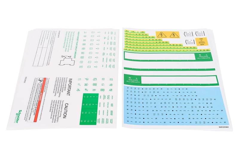 Schneider Electric Easy9+ - Circuit Breaker Sticker Label Kit for Identification, Pack of 10, EZ9ESP