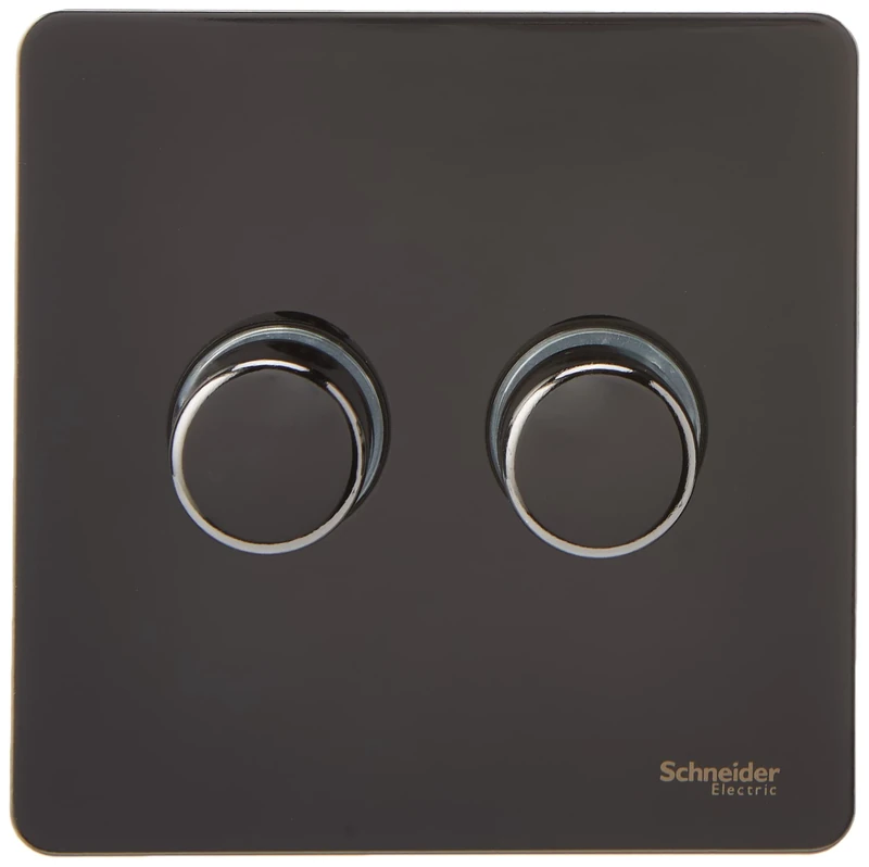 Schneider Electric - Ultimate Screwless Flat Plate (USFP) Removable Front Plate Ease And Efficient Decorating - Wiring Devices Black Nickel - GU6422CBN