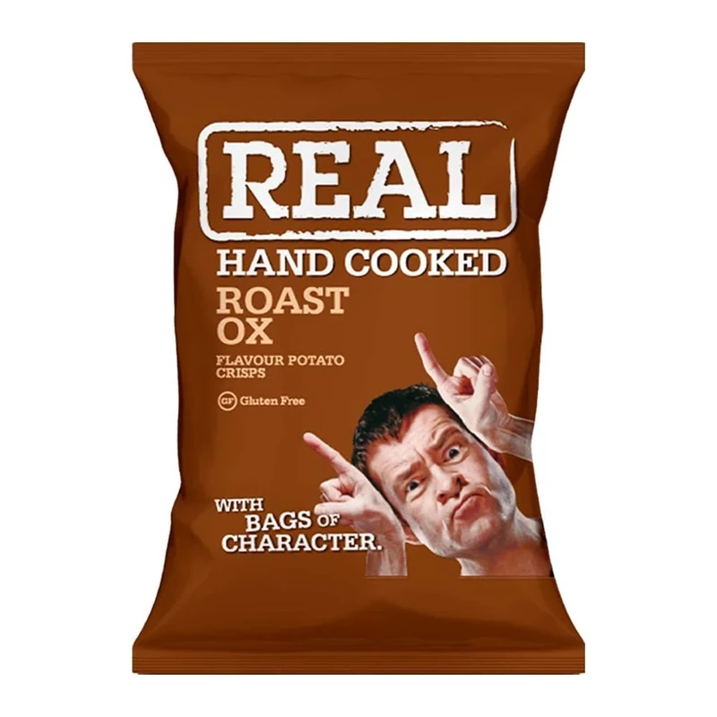 Real Crisps Hand Cooked Roast Ox Flavour 35g (24 Bags)