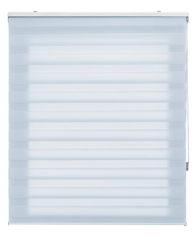 Blindecor | Night and Day Roller Blind to Measure | Double Layer | Light Blue | 130 x 250 cm (W x H) Fabric Size 127 x 175 cm | Window Blinds