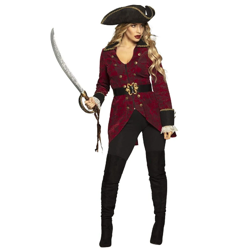 Boland 83770 Pirate Hurricane Costume, Coat, Hat and Belt, for Women, Sailor, Buccaneer, Fancy Dress, Carnival, Theme Party - Image 1