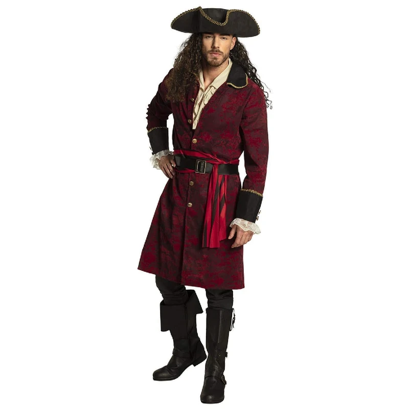 Boland 83765 Adult Pirate Typhoon Costume, Red, 50/52 - Image 1