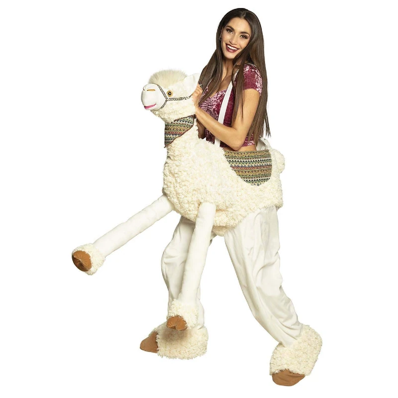 Boland 88086 - Costume on a llama, one size for adults, unisex, costume with plush, alpaca, rider, trousers with animal, carnival, theme party, beige - Image 1