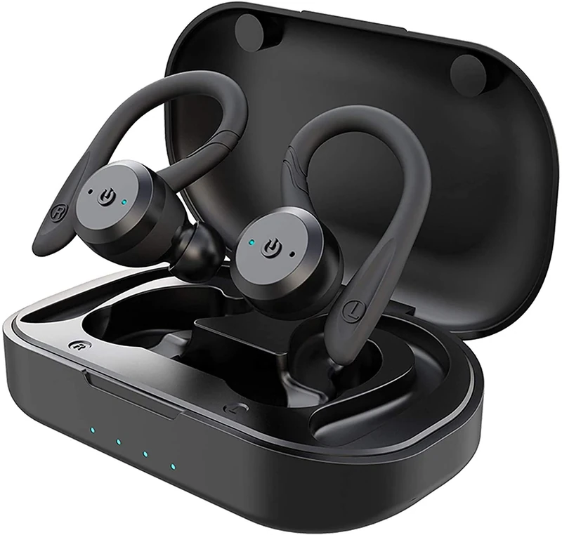 TIE Audio Waterproof Wireless Earbuds incl. Powerbank (Bluetooth 5.0, for Outdoor & Sports Activities, iOS & Android, Up To 10 Hours of Phoning or Listening To Music), Black - Image 1