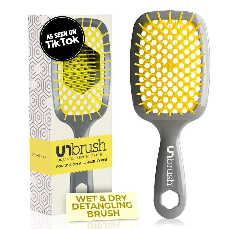 FHI Heat UnBrush Grey Handle, Yellow