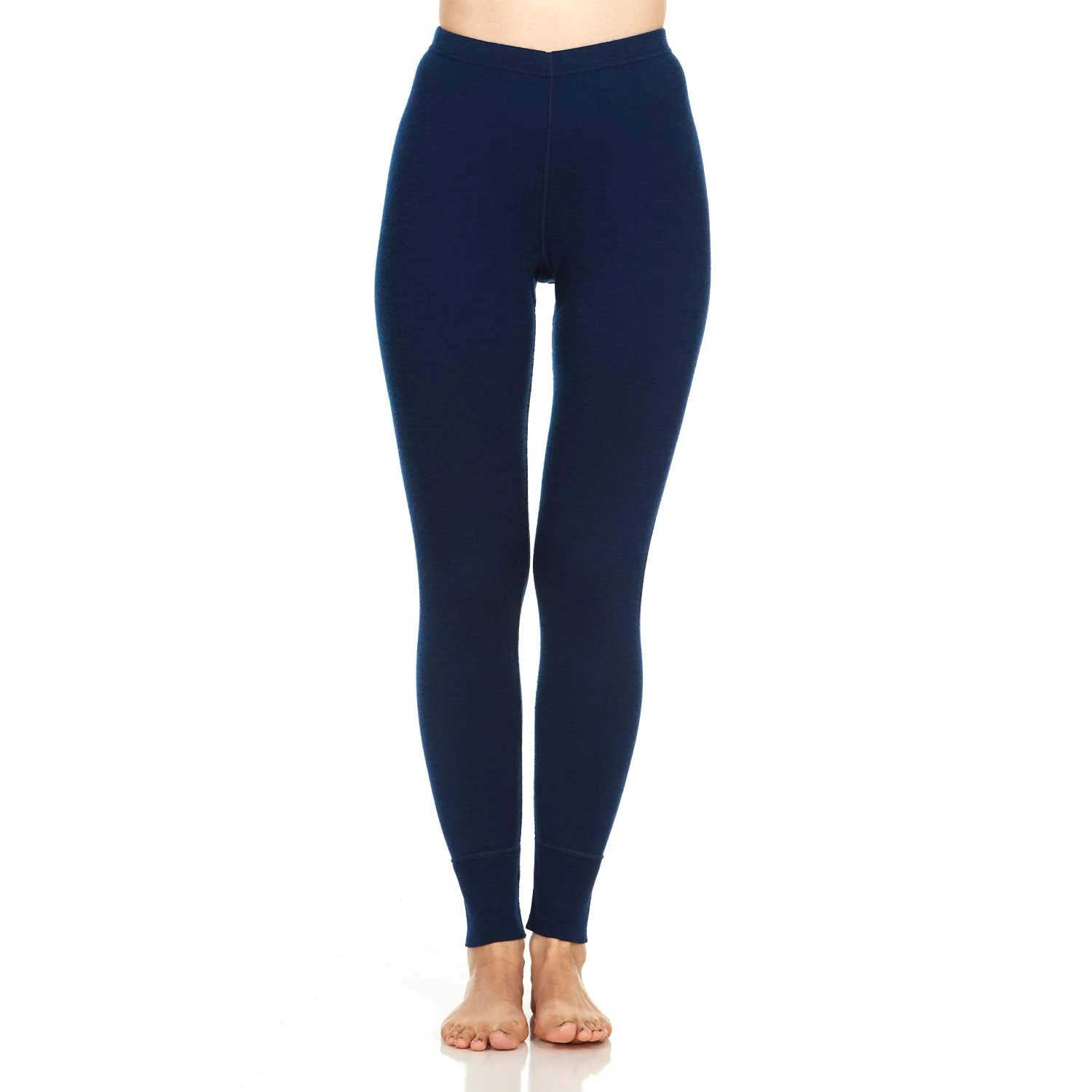 100% Merino Wool Women's Midweight Base Layer Bottoms - Thermal Underwear - No Itch Renewable Fabric - Navy Blue - X-Small