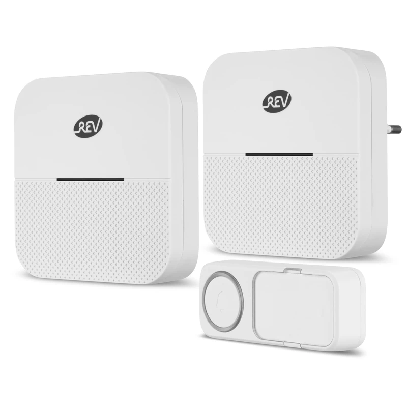 Rev Orchestra Funk-Gong-Set w. Button White Link2Home Brand