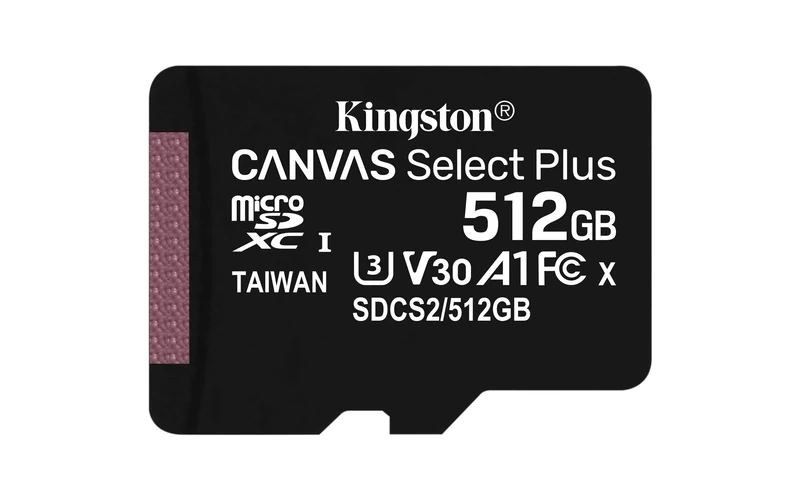 Kingston Canvas Select Plus microSD Card SDCS2/512 GB SP Class 10