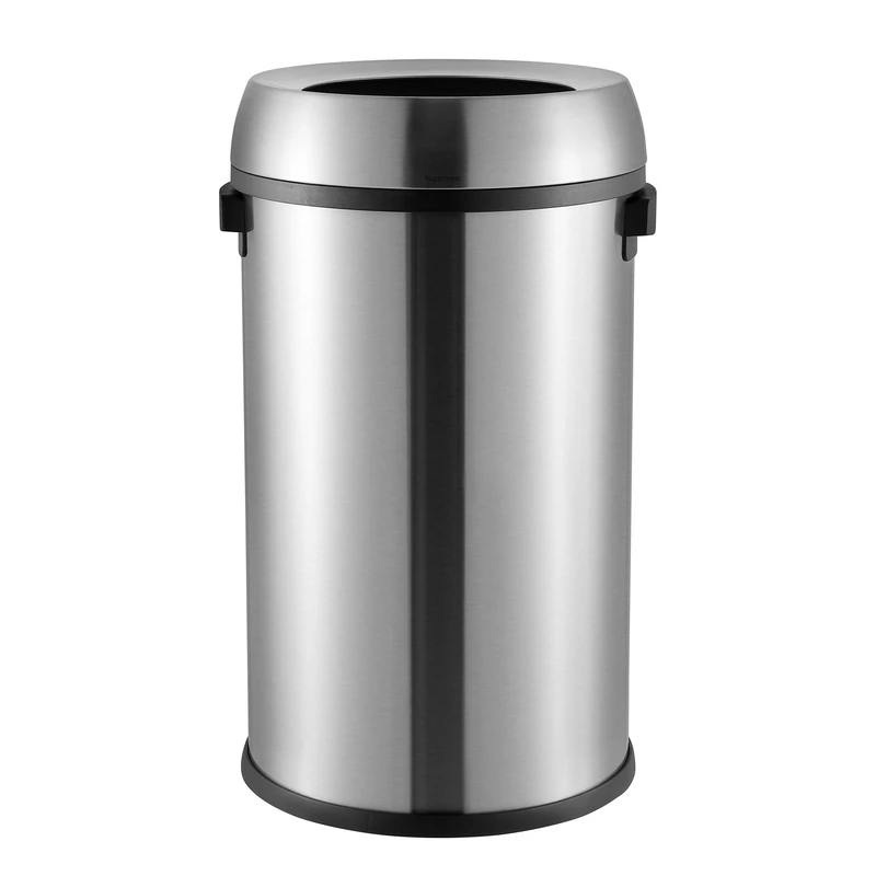 happimess Chuck 17.2-Gallon Open-Top Home, Bedroom, Bathroom, Living, Guest Room, Office, Kitchen Trash Can, Chrome