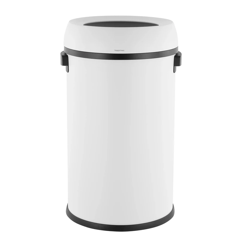 happimess Chuck 17.2-Gallon Open-Top Home, Bedroom, Bathroom, Living, Guest Room, Office, Kitchen Trash Can, White