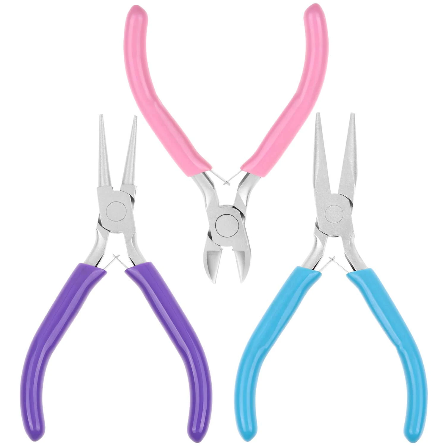 Jewelry Shynek Set of 3 Plier Round Nose and Wire Pliers for Jewelry Making, Repair, and Wire Winding, DIY