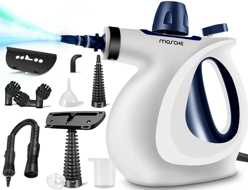 Chemical-Free Steam Cleaning with 9-Piece Accessories, Steam Cleaner for Stain Removal, Carpets, Curtains, Car Seats, Kitchen Surface & Much More…