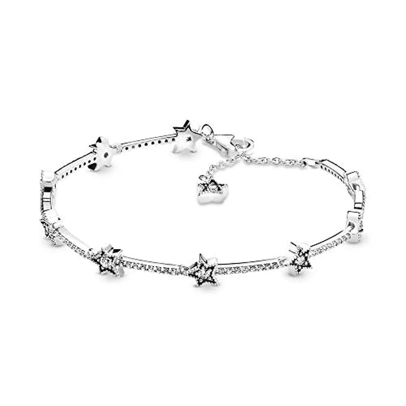 Pandora Passions Celestial Stars sterling silver bracelet with clear cubic zirconia, 16
