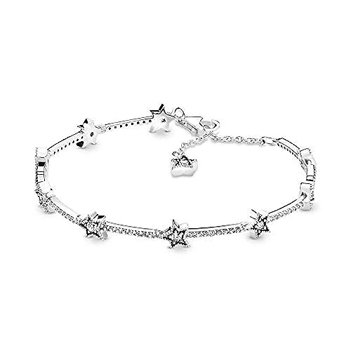 Pandora Passions Celestial Stars sterling silver bracelet with clear cubic zirconia, 18