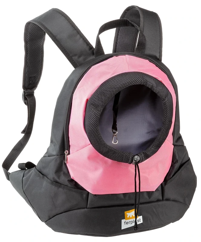 Ferplast Dog Carrier KANGOO, Cat Backpack, Cat Carrier, Pet Carrier, Dog Carriers for Small Dogs, Adjustable Straps, Safety Strap, Max 8 Kg, 41.5 x 20 x 43H cm, Pink