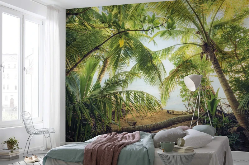 Komar SHX9-070 Non-Woven Photo Wallpaper with Pirate Hideout Design XXL Decorative Nature Landscape Bedroom Living Room Office Hallway Size 450 x 280 cm (Width x Height) Multi-Coloured