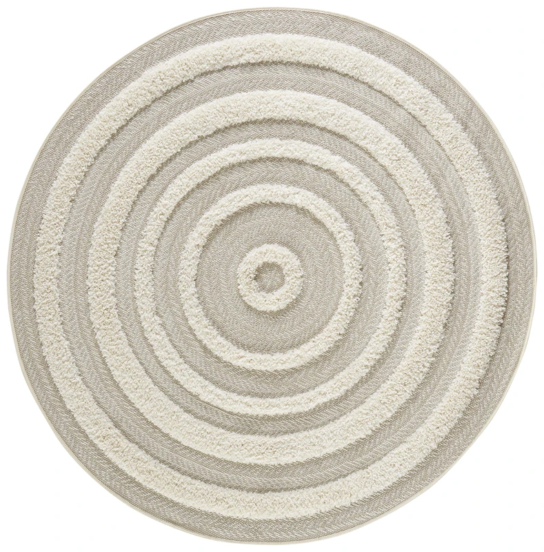 Mint Rugs Indoor and Outdoor Vintage Handira Rug Nador, Beige Cream, ø 160 cm