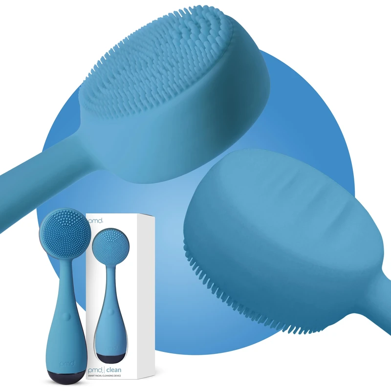 PMD Clean - Smart Facial Cleansing Device with Silicone Brush & Anti-Aging Massager - Waterproof - SonicGlow Vibration Technology - Clear Pores and Blackheads - Lift, Firm, and Tone Skin