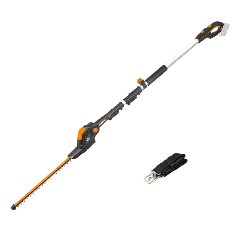 WORX WG252E.9 20V Cordless Electric Portable Pole Hedge Trimmer, 45cm Blades, 3.2m Long Reach, Battery And Charger Not Included