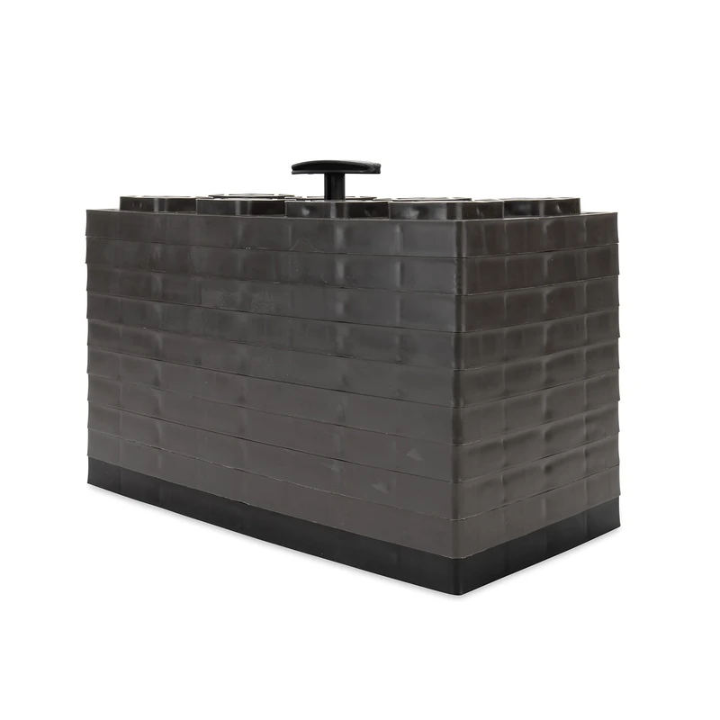 Camco FasTen 4x2 Leveling Block for Single Tires - Interlocking Design Allows Stacking to Desired Height - Includes Secure T-Handle Carrying System - Brown - 10 Pack (21025)