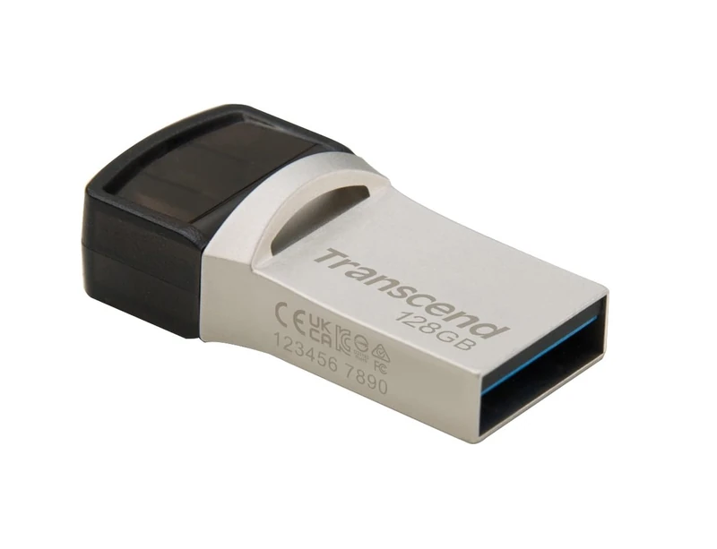 Transcend 128GB JetFlash 890 USB 3.0 Dual Flash Thumb Drive, Ultra Small