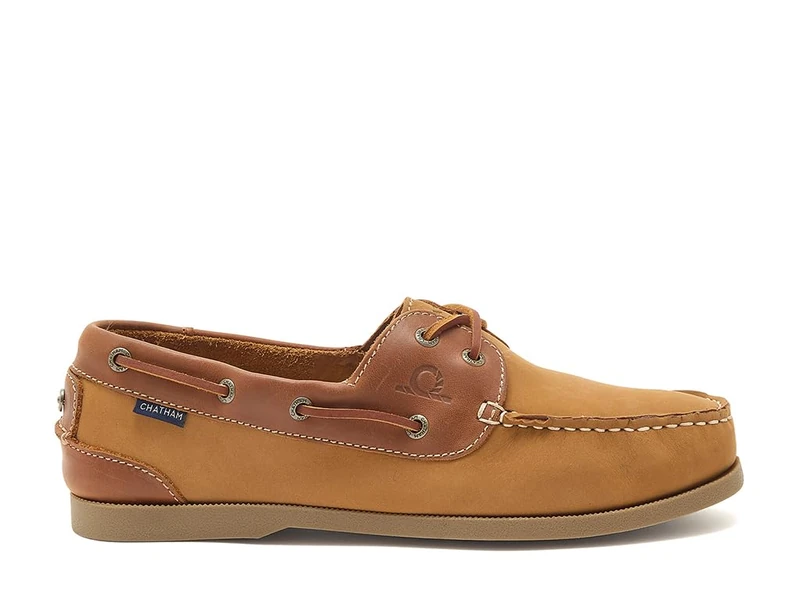 Chatham Men's Galley II Leather Deck Boat Shoes, Tan, Size 8 - Image 1