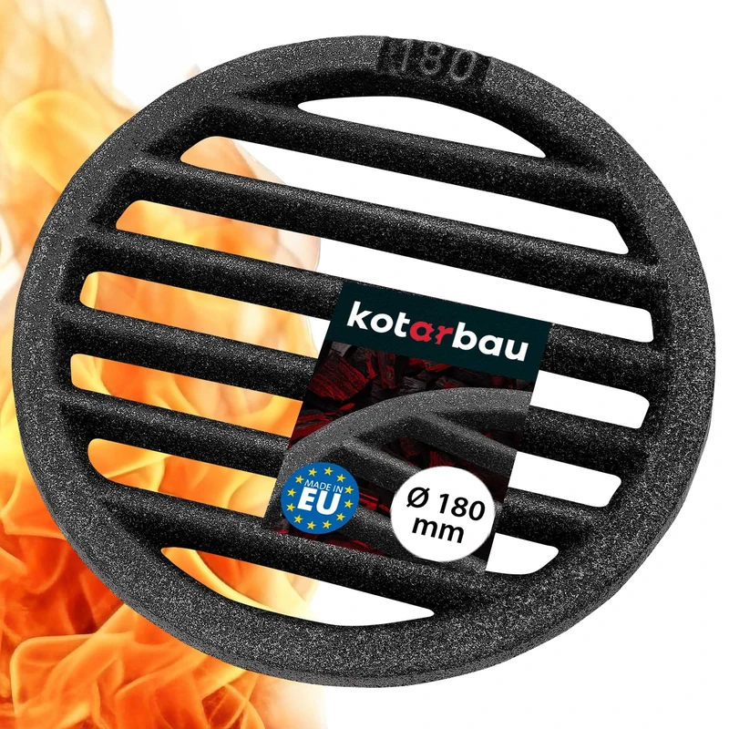 KOTARBAU Fireplace Grate, Diameter 18 cm, Round Grate, Fireplace, Ash Grate, Table Grate, Stove Grate, Fireplace, Replacement Parts, Accessories, Cast Iron Grate, Oven Grate, Grill Fireplace, Round