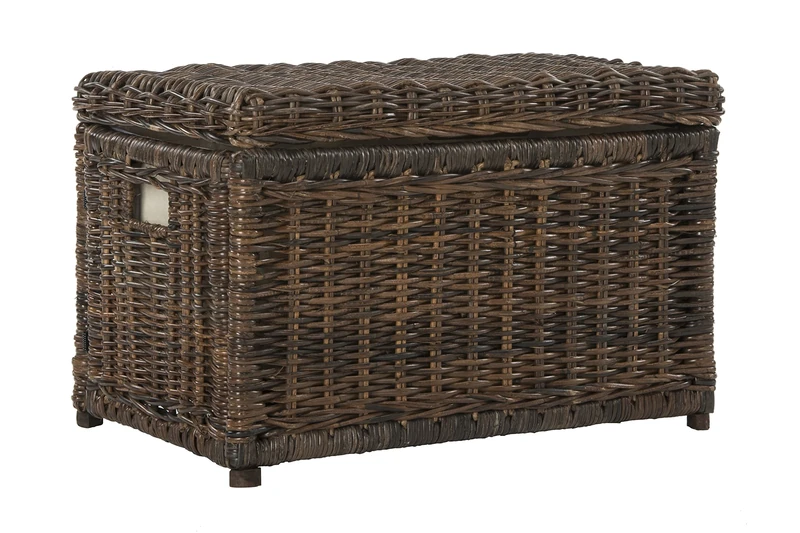 happimess HPM9002A Elijah 78-cm Wicker Storage Trunk for Home, Bedroom, Living Room, Hallway, Brown