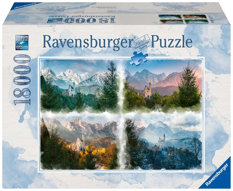 Ravensburger Castle Through The Seasons 18000 Piece Jigsaw Puzzle for Adults & Kids Age 12 Years Up, Black