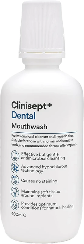 Clinisept Dental Mouthwash – Hypochlorous Acid Mouth Wash for Daily Oral and Dental Hygiene - Alcohol-Free, Fluoride Free Mouthwash, Non-Staining Oral Rinse (400ml)
