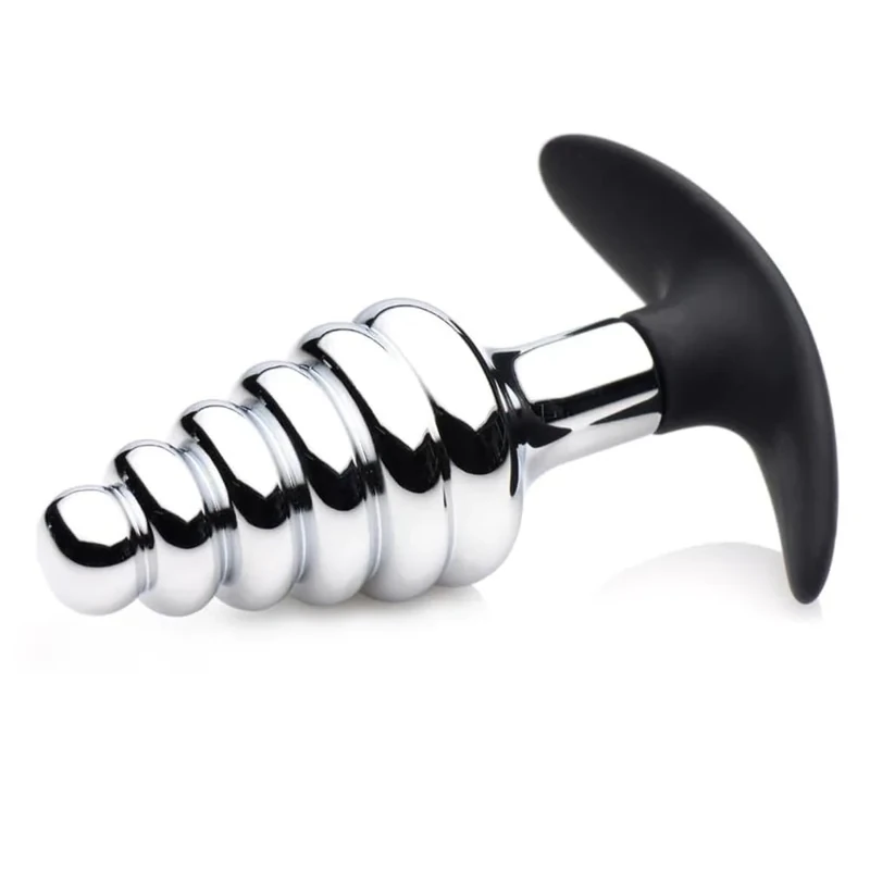 Dark Hive Metal and Silicone Ribbed Anal Plug