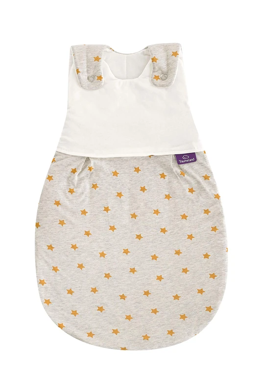 Träumeland LieEBMICH S0103507 All-Season Sleeping Bag with Double-Adjustable Ventilation and Tencel Natural Fibres Yellow Star Design Size 80/86 Multi-Coloured