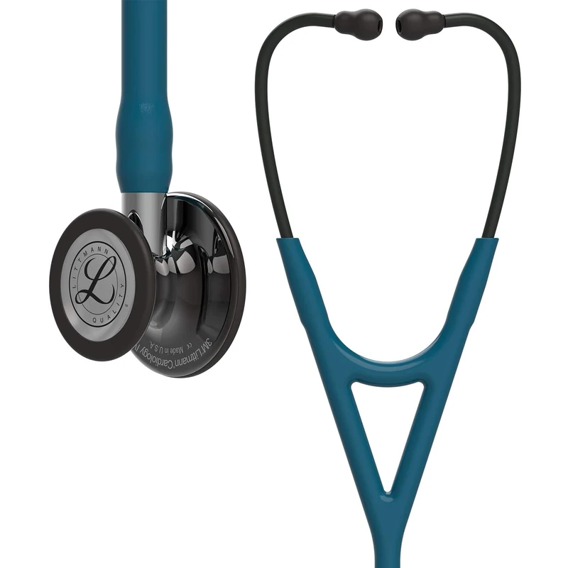 3M Littmann Cardiology IV Diagnostic Stethoscope, High Polish Smoke-Finish Chestpiece, Caribbean Blue Tube, Mirror Stem and Smoke Headset, 27 inch, 6234