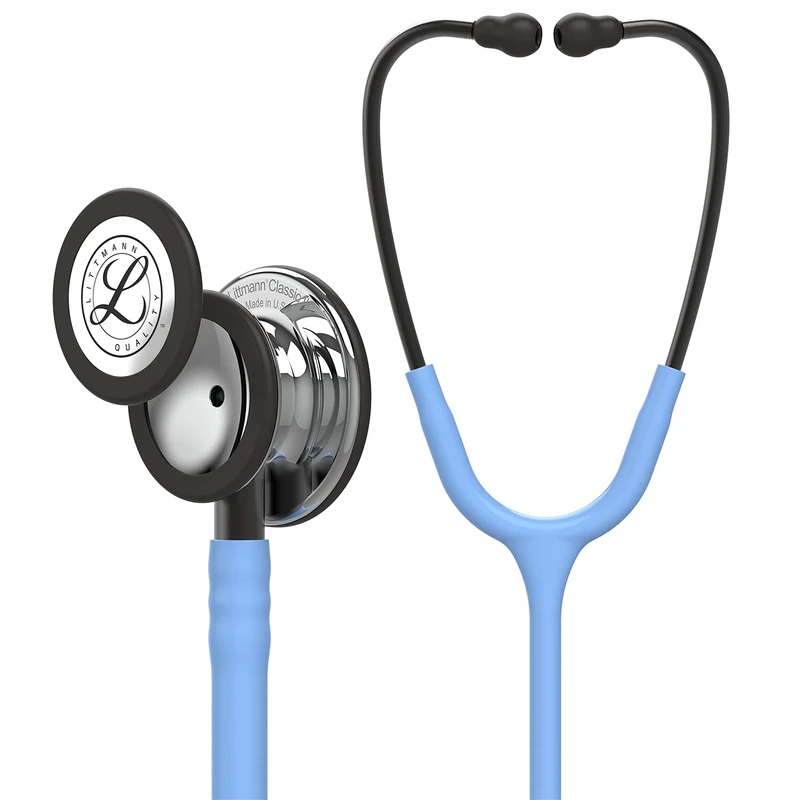 3M Littmann Classic III Monitoring Stethoscope, Mirror Chestpiece, Ceil Blue Tube, Smoke Stem and Smoke Headset, 27 inch, 5959
