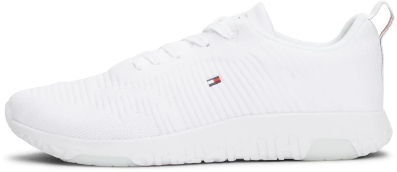 Tommy Hilfiger Men's Corporate Knit Rib Runner Fm0fm02838 Sneaker, White, 7 UK - Image 1