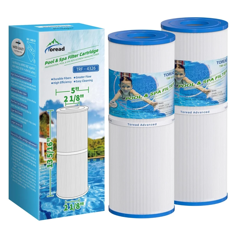 TOREAD Hot Tub Spa Filters Replacement for Pleatco PRB25IN Unicel C-4326, Filbur FC-2375, SC704, 42513, 8512, RD26, 25 sq ft, Pentair R173434, Waterway 817-5000, Dynamic RDC-25, 2 PACK