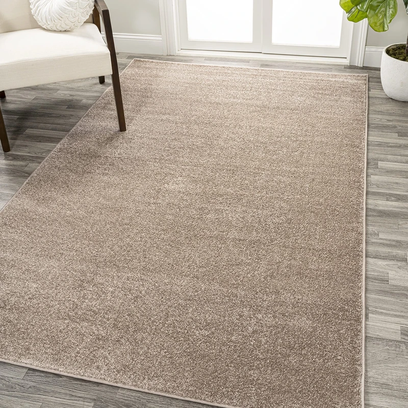 JONATHAN Y SEU100G-8 Haze Solid Low-Pile Indoor Area Rug, Casual, Contemporary, Traditional Easy Cleaning, Bedroom, Kitchen, Living Room, Non Shedding, Beige, 240 cm X 300 cm