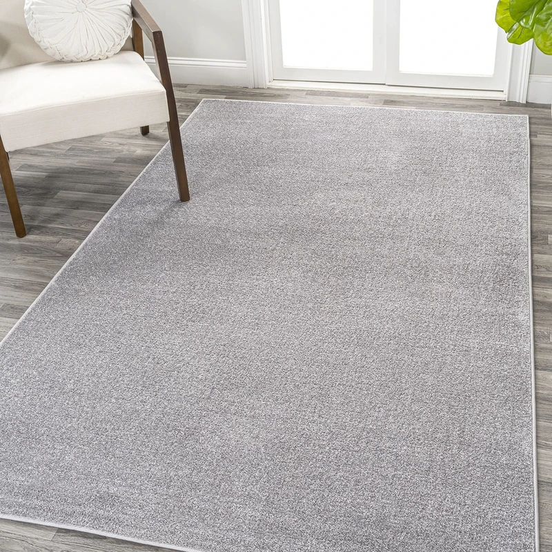 JONATHAN Y SEU100K-8 Haze Solid Low-Pile Indoor Area Rug, Casual, Contemporary, Traditional Easy Cleaning, Bedroom, Kitchen, Living Room, Non Shedding, Light Gray, 240 cm X 300 cm