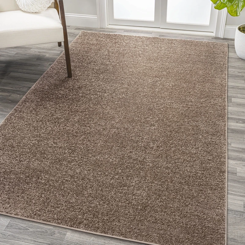 JONATHAN Y SEU100J-8 Haze Solid Low-Pile Indoor Area Rug, Casual, Contemporary, Traditional Easy Cleaning, Bedroom, Kitchen, Living Room, Non Shedding, Brown, 240 cm X 300 cm