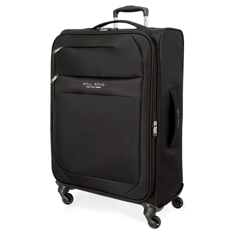 Roll Road Royce Black Big Suitcase 48x76x29 cm Soft Polyester Combination lock 93 Litre 2.9 kg 4 Wheels