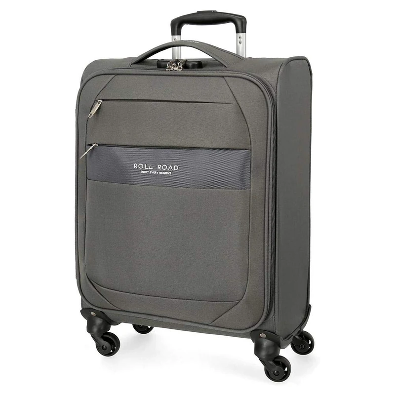 Roll Road Royce Grey Cabin Suitcase 40 x 55 x 20 cm Soft Polyester Combination lock 39 Litre 2.1 kg 4 Wheels Hand Luggage
