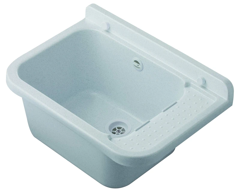 Negrari AM2051M Marble Resin Wall Sink, 50 x 34 cm, H 21 cm, 50 x 34 x 21 cm