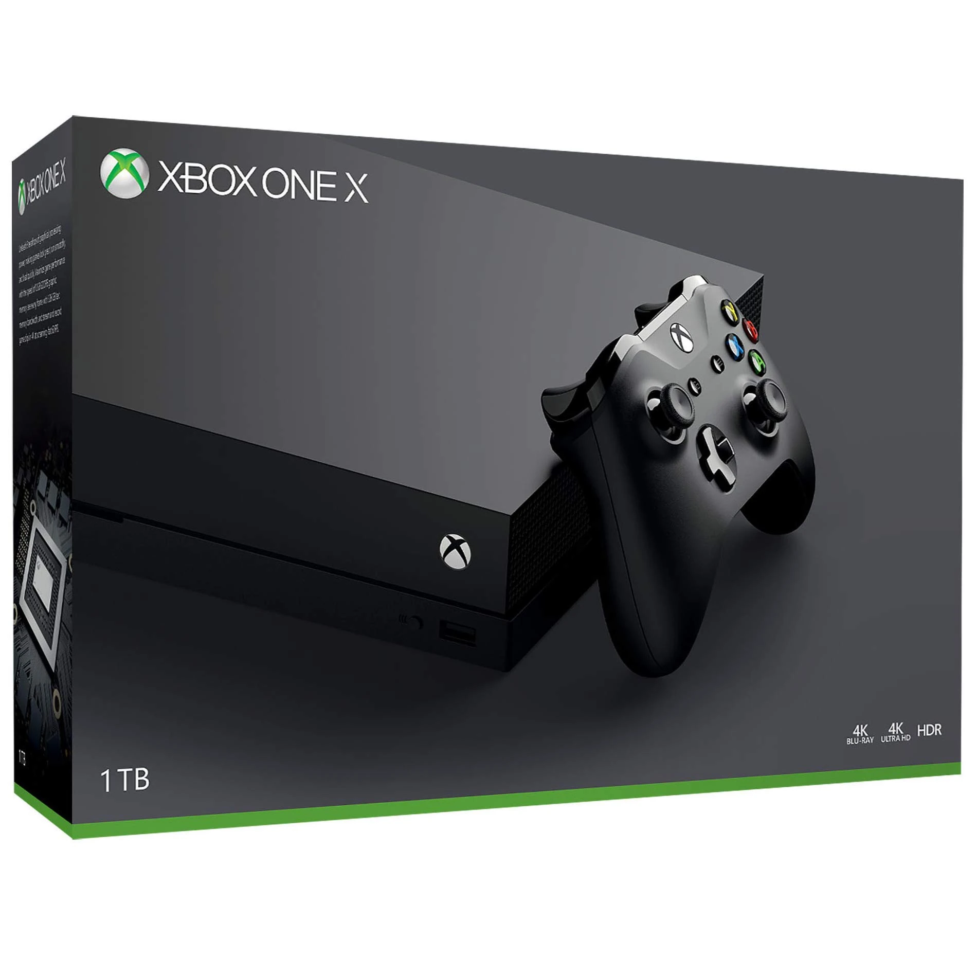 Microsoft Xbox One X 1TB Solid State Drive Gaming Console with Wirless Controller - Native 4K - HDR - Enhanced by Scorpio CPU and Fast SSD - Black (Renewed)