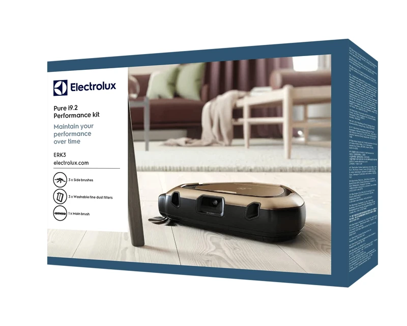 Electrolux ERK3 Performance Kit for PUREi9.2 Robot Vacuum Cleaner (1 Brush Roll for Various Floors, 3 XXL Filters (Catching Particles such as Allergens & Pollen), 3 Side Brushes for Optimal Suction