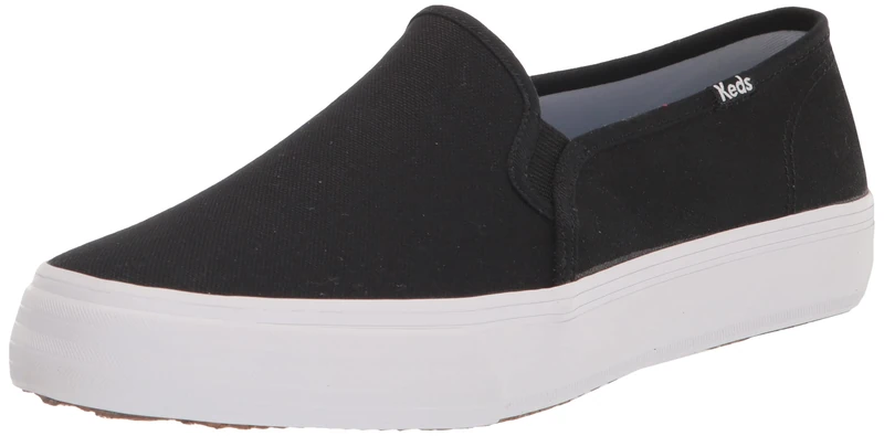 Keds Women's Double Decker Canvas SMU Sneaker, Black, 6 UK