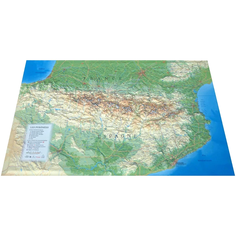 Carte en relief des Pyrénées : 1/800 000 - Image 1