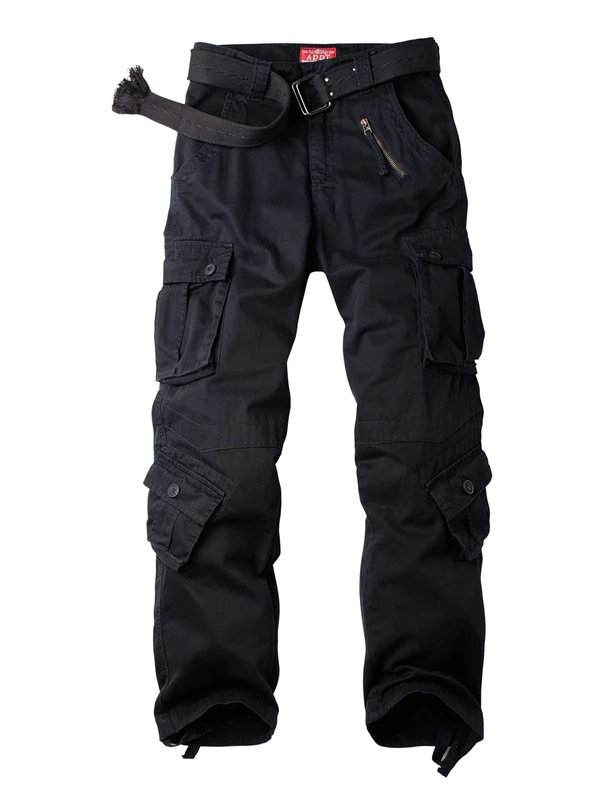 Raroauf Women's Cotton Casual Military Army Cargo Combat Work Pants with 8 Pocket, Black, 4 - Image 1